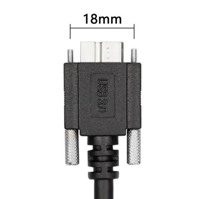 Alt view image 3 of 7 - Micro USB 3.0 Cable USB 3.0 Type A Male to Micro B Male Cable with Mount Panel Screws 1.2M