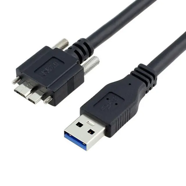 Alt view image 6 of 7 - Micro USB 3.0 Cable USB 3.0 Type A Male to Micro B Male Cable with Mount Panel Screws 1.2M