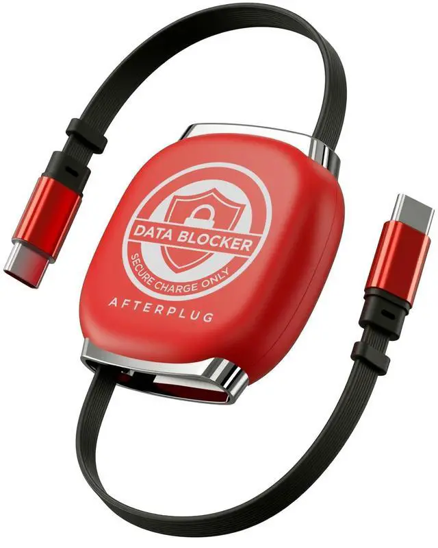 Main image of Retractable USB-C Data Blocker Cable - Anti-Juice Jacking, Charge-Only for Safe 240W PD Fast Charging, 5-Stage Length (3.3ft) for MacBook, iPhone 15/16/17, iPad and More