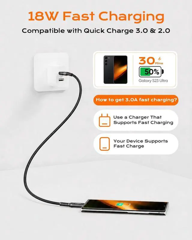 Alt view image 4 of 7 - 10Gbps Android Auto USB C Cable, 2FT USB 3.1 Gen2 Data Transfer & 3A Fast Charging USBA to USB C CarPlay Cable Braided Cord for iPhone 17/16/15, Galaxy S26/S25, SSD, Xbox/PS5, Tablet, Dashcam and More