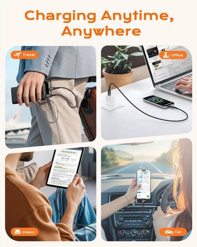 Alt view image 5 of 7 - 10Gbps Android Auto USB C Cable, 2FT USB 3.1 Gen2 Data Transfer & 3A Fast Charging USBA to USB C CarPlay Cable Braided Cord for iPhone 17/16/15, Galaxy S26/S25, SSD, Xbox/PS5, Tablet, Dashcam and More