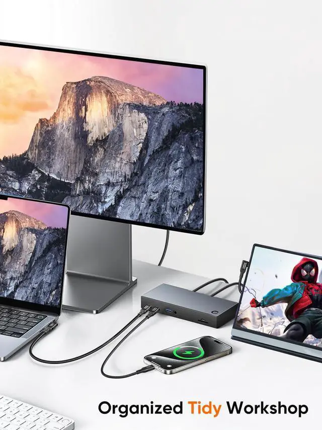 Alt view image 7 of 7 - 6inch Short USB 4 Gen 3 Braided 0.5Feet,USBC to Monitor 8K/5K@60Hz, Thunderbolt 4 Cable 40Gbps Data Sync Cord,240W PD Charging,Cellphone, Laptop, Android Auto, Carplay,SSD,iPhone 15~17