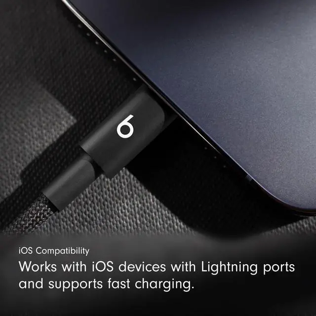 Alt view image 3 of 6 - USB-C to Lightning Woven Cable Fast Charging Durable/Tangle-Free Compatible Charger for Apple Devices w Lightning Ports (1.5 m, 5 ft) - Bolt Black