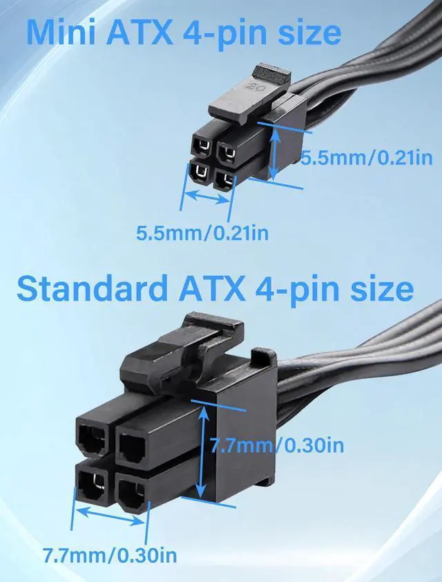 Alt view image 2 of 7 - ATX mini 4PIN to SATA 15 PIN Adapter Extension Cable for Mechanical HDDs, SSDs, DVD/CD-ROMs (16.0 in./40.6 cm)(Pack of 2)
