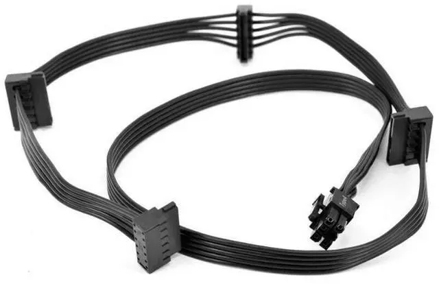 Alt view image 2 of 4 - 6 Pin to 4X SATA Drive Cable Power Cable Replacement for Corsair hx1200 RM1000X RM850X RM650x RM550x RM750X