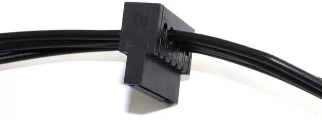 Alt view image 6 of 7 - 2pcs Black Motherboard ATX Mini 4 Pin to 2X Right-Angle 15 Pin SATA Hard Drive HDD Power Supply Adapter Cable 18AWG 19.7 Inch