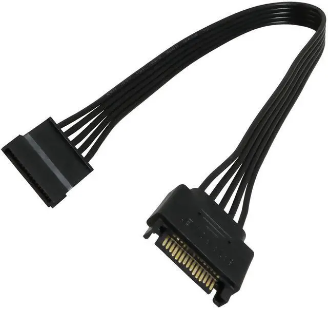 Main image of SATA Power Extension Cable 11.8Inch Black 15Pin SATA Male to Female Extender Cable Adapter for HDD Hard Drive