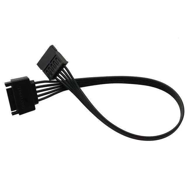 Alt view image 4 of 5 - SATA Power Extension Cable 11.8Inch Black 15Pin SATA Male to Female Extender Cable Adapter for HDD Hard Drive