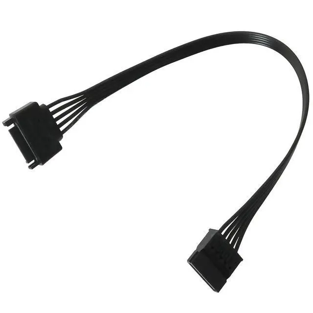 Alt view image 5 of 5 - SATA Power Extension Cable 11.8Inch Black 15Pin SATA Male to Female Extender Cable Adapter for HDD Hard Drive
