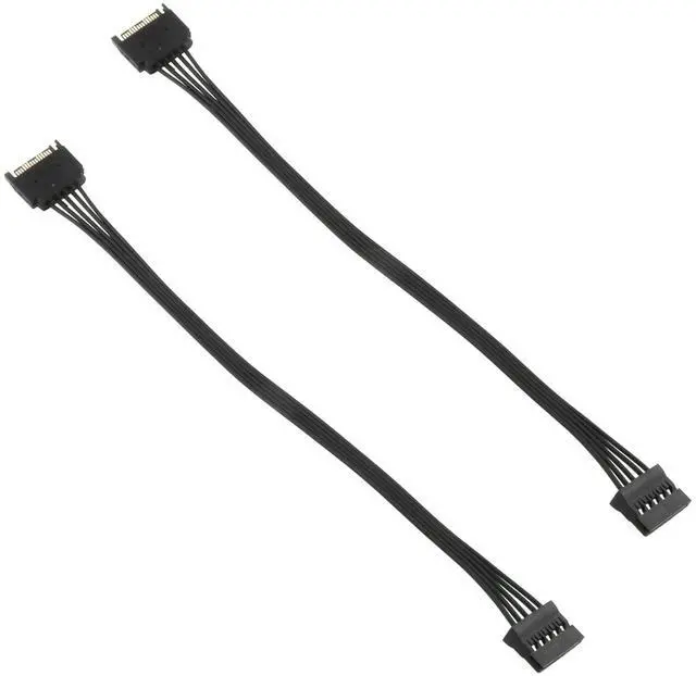 Main image of SATA Power Extension Cable 2pcs 12.6" 15 Pin SATA Power Extension Male to Female Extender Cable for HDD Hard Drive, Black