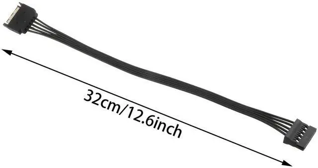 Alt view image 2 of 5 - SATA Power Extension Cable 2pcs 12.6" 15 Pin SATA Power Extension Male to Female Extender Cable for HDD Hard Drive, Black