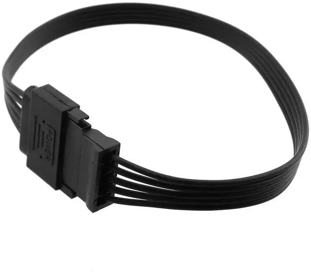 Alt view image 4 of 5 - SATA Power Extension Cable 2pcs 12.6" 15 Pin SATA Power Extension Male to Female Extender Cable for HDD Hard Drive, Black