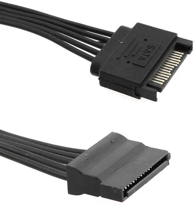 Alt view image 5 of 5 - SATA Power Extension Cable 2pcs 12.6" 15 Pin SATA Power Extension Male to Female Extender Cable for HDD Hard Drive, Black