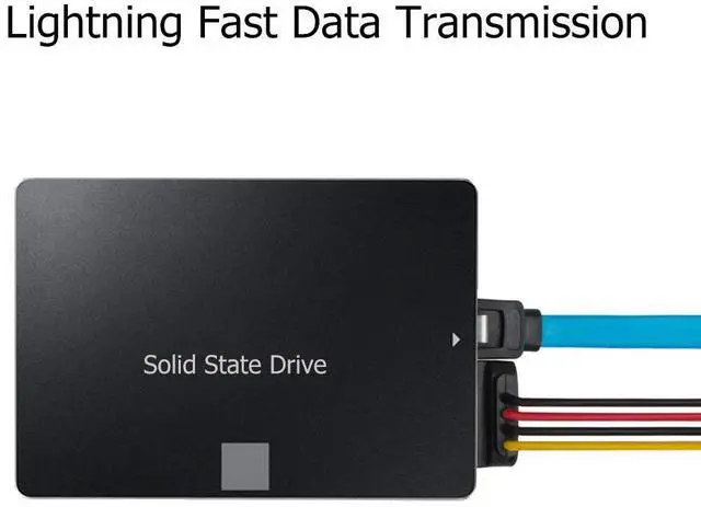 Alt view image 3 of 7 - Set of 6, SATA Power Splitter Cord and SATA III Cable 6.0 Gbps, Straight and 90 Degree SATA 3.0 Cable, SATA 15 Pin Male to 2xSATA 15 Pin Power Splitter Cable
