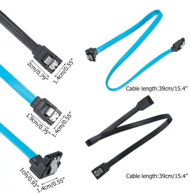 Alt view image 6 of 7 - Set of 6, SATA Power Splitter Cord and SATA III Cable 6.0 Gbps, Straight and 90 Degree SATA 3.0 Cable, SATA 15 Pin Male to 2xSATA 15 Pin Power Splitter Cable