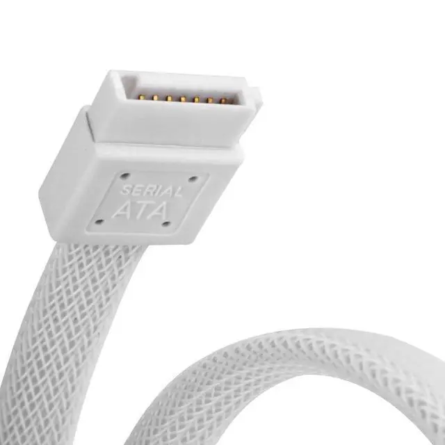 Alt view image 2 of 6 - SATA III SSD/HDD Cable with Locking Mechanism in White CP07W-USA