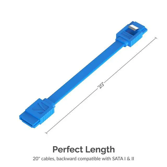 Alt view image 3 of 7 - SATA III (6 Gbit/s) Straight Data Cable with Locking Latch for HDD/SSD/CD and DVD Drives (3 Pack 20 Inch) in Blue (CB-SFB3)