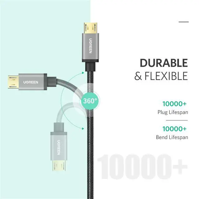 Alt view image 4 of 7 - Micro USB Cable, 1.5FT High Speed Fast Charging USB Cable, Nylon Braided Durable Android Phone Charger Cord, Compatible with Samsung Galaxy S7 S6 Note LG V10 Tablet PS4 MP3