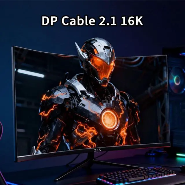 Alt view image 5 of 6 - Basics DisplayPort 2.1 Cable,DP Cable 32.4Gbps High-Speed(5K@160,5K@240,4K@240Hz, 4K@144Hz, 2K@300Hz,1K@320) HDR, HDCP 2.2, FreeSync G-Sync,Display Port for Gaming Monitor, Graphics, PC 4.9ft