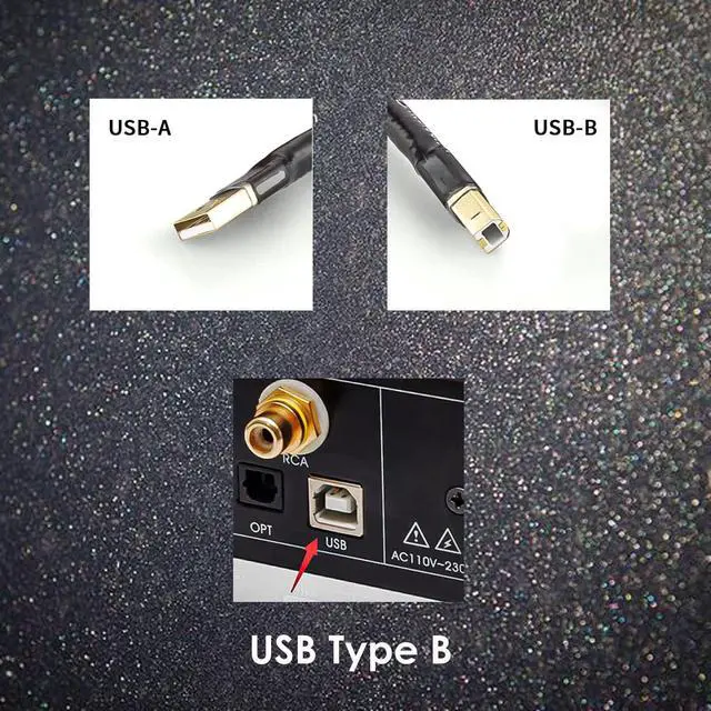 Alt view image 4 of 7 - HiFi USB 2.0 Cable Type A Male to B Male Digital Audio Data Cable Scanner Printer Cord for DAC (1.5M)