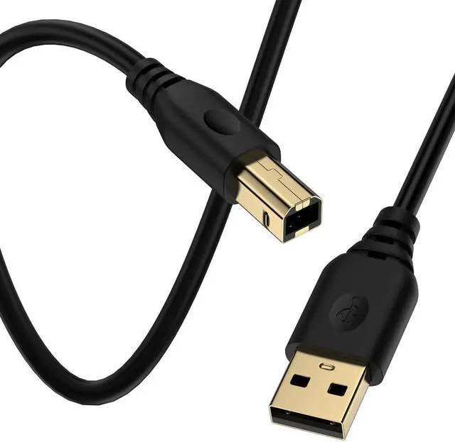 Main image of Printer Cable 6FT USB 2.0 Printer Cable USB-A to USB-B Cables, High Speed Scanner Print Cord for HP Canon Dell Samsung Epson Brother Lexmark Xerox, MIDI Cables for Digital Piano DAC MIDI Controller