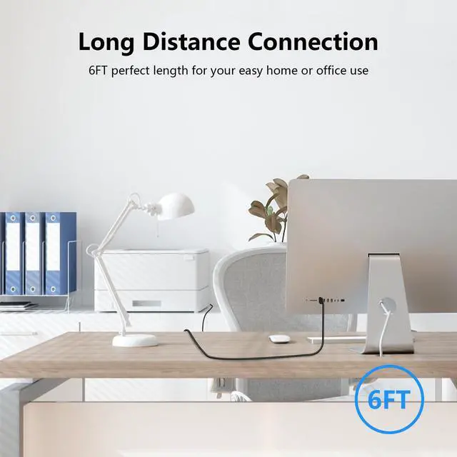 Alt view image 7 of 7 - Printer Cable 6FT USB 2.0 Printer Cable USB-A to USB-B Cables, High Speed Scanner Print Cord for HP Canon Dell Samsung Epson Brother Lexmark Xerox, MIDI Cables for Digital Piano DAC MIDI Controller
