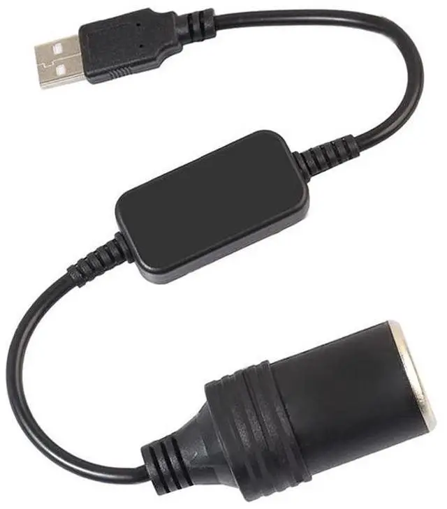 Main image of 5V USB A Male to 12V Car Cigarette Lighter Socket Female Converter for Car Cigarette Lighters DVR Dash Camera (Below 8W),1.2m/47.24 inches