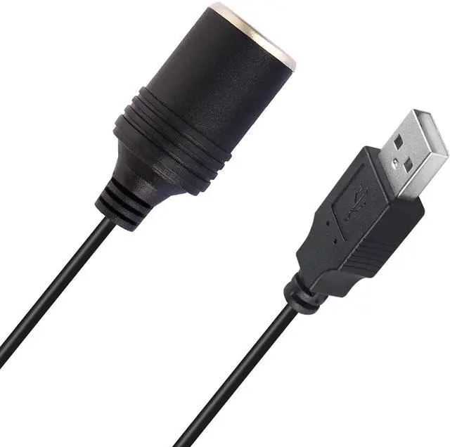 Alt view image 6 of 7 - USB A Male to 12V Car Cigarette Lighter Socket Female Converter for GPS Dashcam and More-Black (0.3M/1Ft)