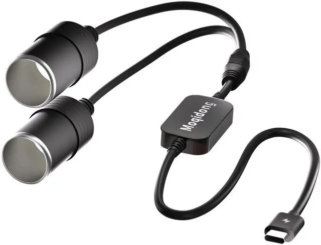 Main image of USB C to Cigarette Lighter Adapter 36W: PD3.0 2-Socket USB C to 12V Adapter 3A Type C Male to Cigarette Lighter Female Dual Socket for Dashcam Radar Fan Recorder GPS E Dog