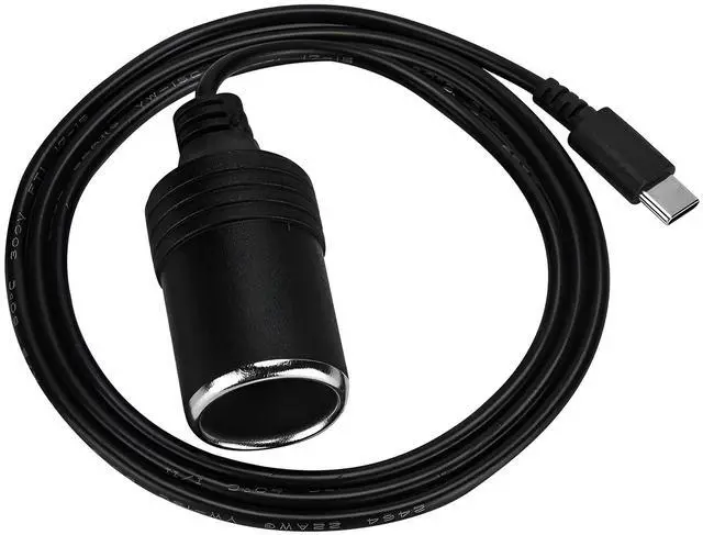 Main image of 12V USB Type-C Male Plug to Car Cigarettes Adapter Female Socket PD Power Cable,Work with 45W~65W PD USB C Charger,for Dash Cam, GPS, Car Led Light Strips