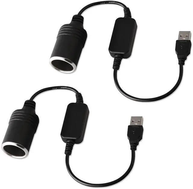 Main image of USB A Male to 12V Car Cigarette Lighter Socket Female Converter Cable, 5V to 12V Step Up Converter Cable, 1.2FT DC Power Cord Compatible with Dash Cam, GPS, Car LED Light Strips