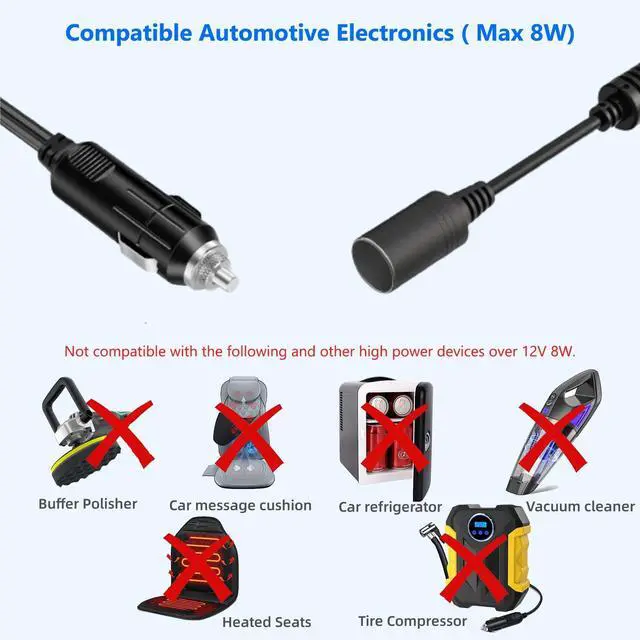 Alt view image 5 of 7 - USB A Male to 12V Car Cigarette Lighter Socket Female Converter Cable, 5V to 12V Step Up Converter Cable, 1.2FT DC Power Cord Compatible with Dash Cam, GPS, Car LED Light Strips