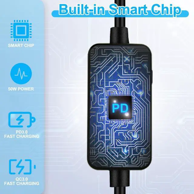 Alt view image 4 of 7 - USB A to 12V Cigarette Lighter Adapter(36W)-USB C Male to Cigarette Lighter Female Socket PD Trigger Cable(2FT) with Switching Voltage and Display Voltage,for Dash Cam,GPS,Etc