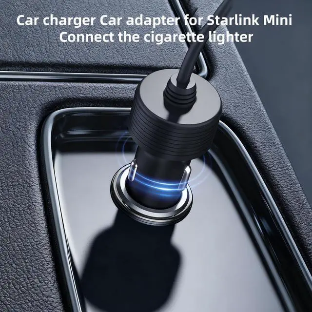 Alt view image 2 of 7 - Car Adapter Cable for Starlink Mini, 12V-48V DC, 16AWG Cigarette Lighter Cord, 3M/10FT
