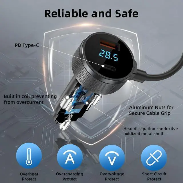 Alt view image 2 of 5 - Starlink Mini Car Adapter & 3-1 DC Power Cable for Starlink, 12V-48V StarLink Mini Car Charger, Aviation Aluminum Shell, Ai Chip for Stable Power, Waterproof for Cars, Trucks, RVs & Boats (3M/10FT)