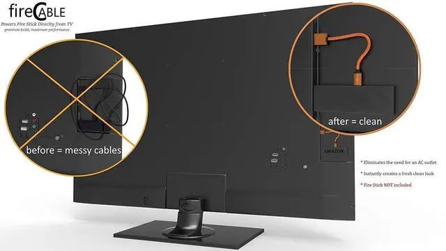 Alt view image 3 of 7 - Plus Adapter for Firestick, Powers Amazon Fire TV Stick from TV USB Port, Eleminates AC Outlet Declutting Wires (See Fire Stick Comparison Chart)