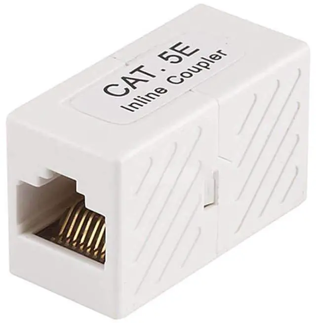 Main image of Cat5e RJ45 Modular Inline Coupler - Straight Type Coupler, White