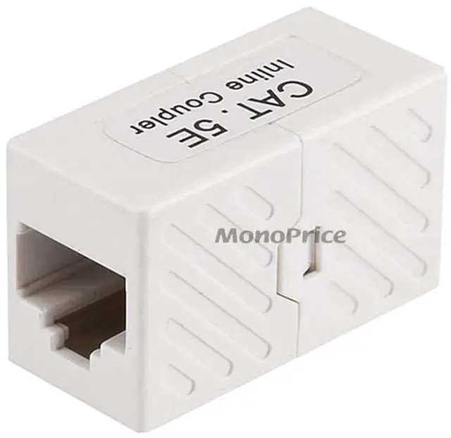 Alt view image 2 of 2 - Cat5e RJ45 Modular Inline Coupler - Straight Type Coupler, White