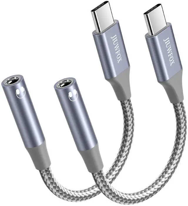 Main image of USB C to 3.5mm Headphone Jack Adapter, (2Pack) USB-C to Aux Audio Dongle Adapter Cord Compatible with iPad, iPhone 17 16 15, Samsung Galaxy S25 S24 S23 A17 A16