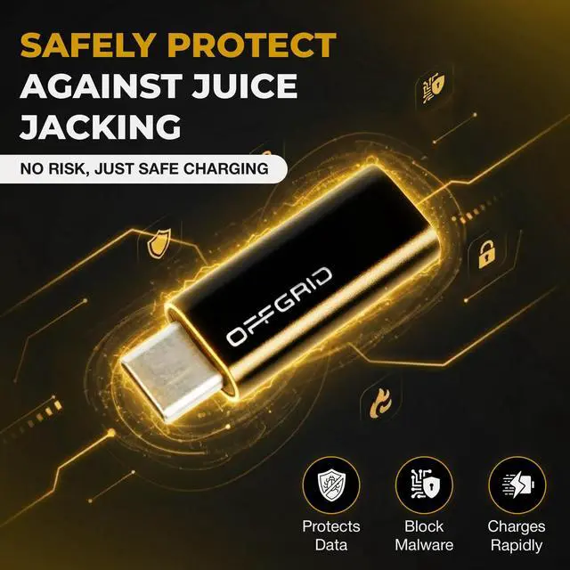 Alt view image 2 of 7 - USB C Data Blocker (2-Pack), Charge Only Adapter, Protect Against Juice Jacking, Fast Charging USB-C Security Adapter, Compatible with iPhone, Android, Laptops & Tablets