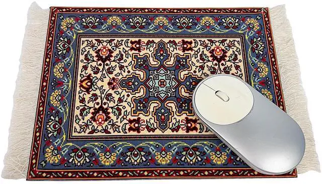 Alt view image 4 of 7 - Rug Mouse Pads, 4 Pack Woven Rug Persian Style Carpet Mouse Pad for Table Décor