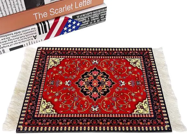 Alt view image 3 of 7 - Rug Mouse Pads, 4 Pack Woven Rug Persian Style Carpet Mouse Pad for Table Décor