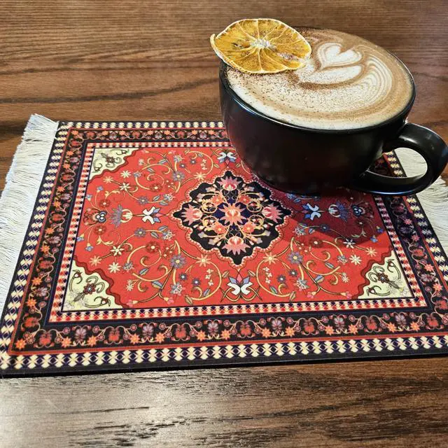 Alt view image 5 of 7 - Rug Mouse Pads, 4 Pack Woven Rug Persian Style Carpet Mouse Pad for Table Décor