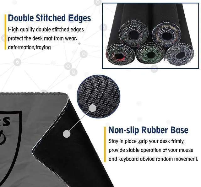 Alt view image 5 of 7 - Large Mouse Pad Desk Mat for Home Office, Gaming Mousepad Extended Desk pad - Computer Keyboard Mouse Mat with Non-Slip Base and Stitched Edge Office Desk Organizers and Accessories