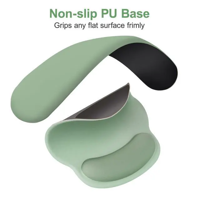 Alt view image 7 of 7 - Wrist Rest for Keyboard Mouse Pad Set, Large Gaming Deskpad&Circle Curved Mousepad&Keyboard Wrist Rest&Coaster, Ergonomic Non-Slip Mousepad&Easy Typing Pad with Silicone Lining, Green