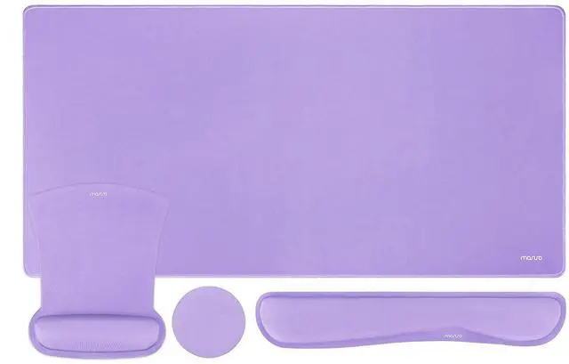 Main image of Keyboard Mouse Pad Set, Large Gaming Mousepad&Keyboard Wrist Rest&Mouse Wrist Rest&Coaster, Ergonomic Non-Slip Mousepad&Easy Typing Cushion with Memory Foam for Home Office, Purple