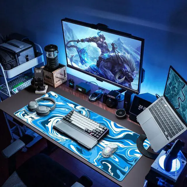 Alt view image 7 of 7 - Gaming Mouse Pad, Fluid Pattern Mouse Pad 35.4x15.7inch Large Extended Computer Mouse Mat Keyboard Full Desk Mousepad for Gaming, Office, Home