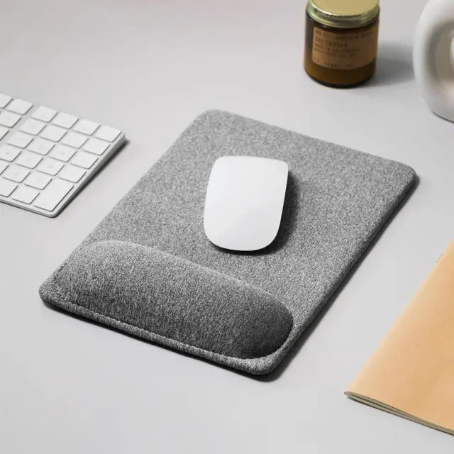 Alt view image 2 of 7 - Large Ergonomic Mouse Pad with Wrist Rest Support, Enhanced Comfort & Space, Non-Slip Mouse Mat for Desk, Laptop & Computer, 10.6 x 7.3 inch (Grey)