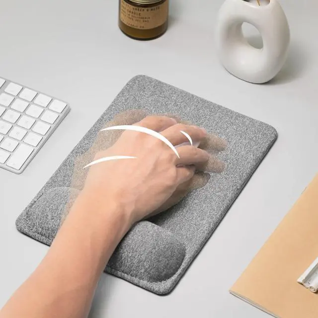 Alt view image 6 of 7 - Large Ergonomic Mouse Pad with Wrist Rest Support, Enhanced Comfort & Space, Non-Slip Mouse Mat for Desk, Laptop & Computer, 10.6 x 7.3 inch (Grey)
