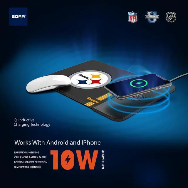 Alt view image 4 of 6 - NHL Wireless Charging Mouse Pad, Toronto Maple Leafs